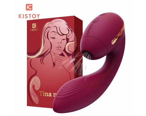 Вакуумний вібратор Kistoy Tina Mini Violet, вагінально-кліторальний