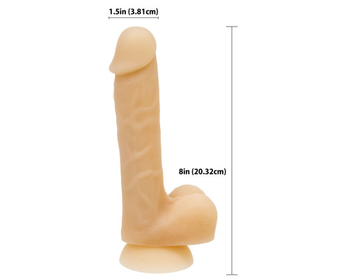 Фалоімітатор з пам'яттю форми, на присосці ADDICTION - DAVID 8″ Silicone Dong, віброкуля в подарунок