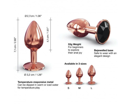 Металева анальна пробка із прикрасою у вигляді кристалу Dorcel - Diamond Plug S