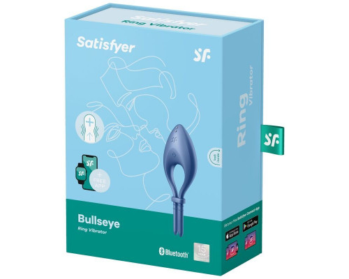 Ерекційне смарт віброкільце ласо з регулюванням розміру Satisfyer Bullseye Blue