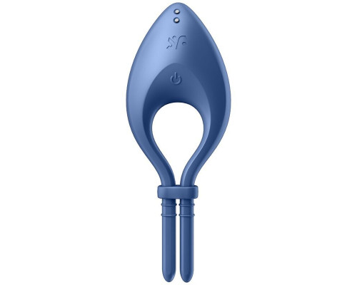 Ерекційне смарт віброкільце ласо з регулюванням розміру Satisfyer Bullseye Blue