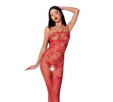 Ажурный бодистокинг с интимными вырезами Passion BS076 red