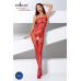 Ажурный бодистокинг с интимными вырезами Passion BS076 red
