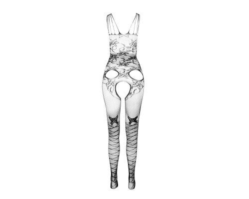 Ажурный бодистокинг с интимными вырезами Passion BS076 red