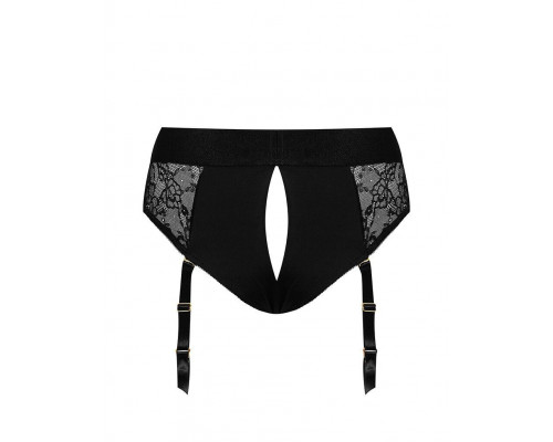 Кружевные трусы для страпона с подвязками для чулок Strap-On-Me DIVA HARNESS - S