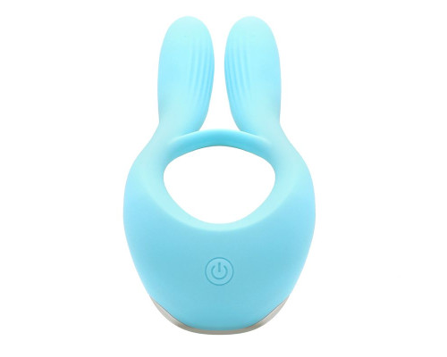 Вібратор для пар KisToy Martin Blue, два мотори, кріплення на член, діаметр 32мм