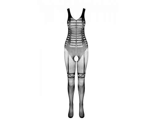 Сетчатый телесный бодистокинг-боди с симметричным рисунком Casmir CA005