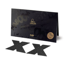 Пестіс - стикини Bijoux Indiscrets - Flash Cross Black, наклейки на соски