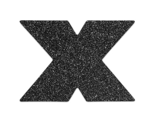 Пестіс - стикини Bijoux Indiscrets - Flash Cross Black, наклейки на соски