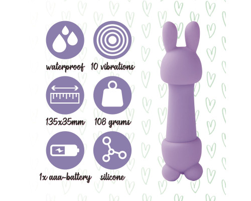 Міні-вібратор FeelzToys Magic Bunny Purple з двома насадками