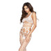 Бодистокинг Passion BS032 white, комбинезон, топ и крупная сетка