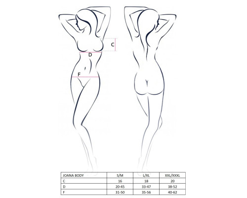 (SALE) Боді монокіні під латекс JOANA BODY black L/XL Passion