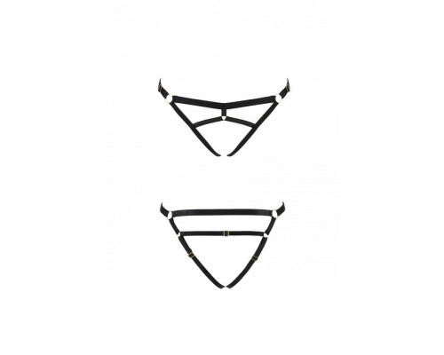 Трусики стрінги з стреп KELIS THONG black S/M - Passion Exclusive