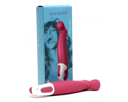 Потужний вібратор Satisfyer Vibes Petting Hippo з гнучким стволом, литий силікон, 12 режимів роботи