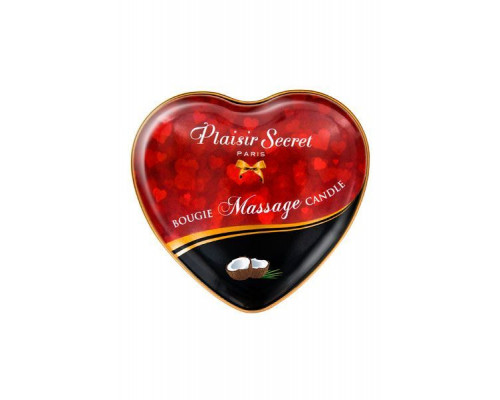 Масажна свічка серце Plaisirs Secrets Coconut (35 мл)