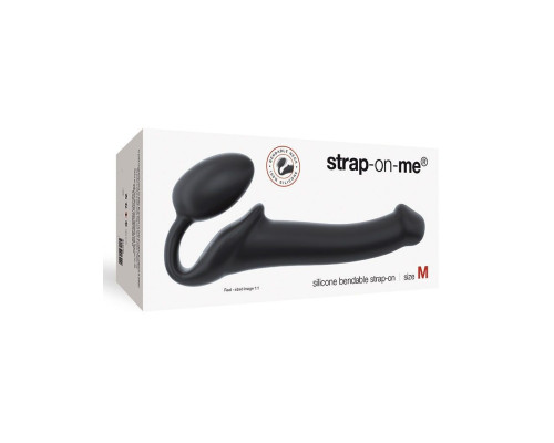 Безремневой страпон Strap-On-Me Black M, полностью регулируемый, диаметр 3,3см