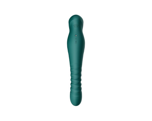 Смарт-вібратор-пульсатор Zalo — King Turquoise Green, кристал Swarovski