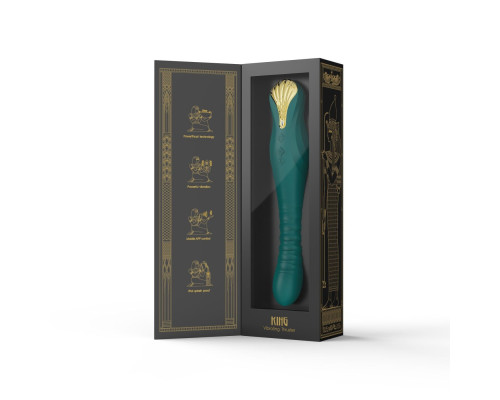 Смарт-вібратор-пульсатор Zalo — King Turquoise Green, кристал Swarovski