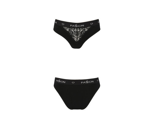 Трусики з широкою гумкою і мереживом Passion PS001 PANTIES black, size XL