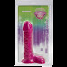 Фалоімітатор Doc Johnson Radiant Gems 7 Inch Ballsy Fuchsia, діаметр 4,3 см, антибактеріальний ПВХ