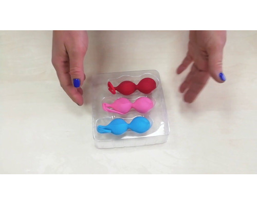 Вагінальні кульки Satisfyer Power Balls (3 пари), діаметр 3,4см, вага 60-76-92гр, з кулькою всередині