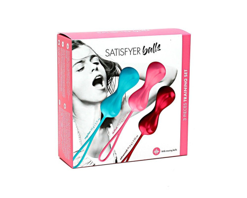 Вагінальні кульки Satisfyer Power Balls (3 пари), діаметр 3,4см, вага 60-76-92гр, з кулькою всередині