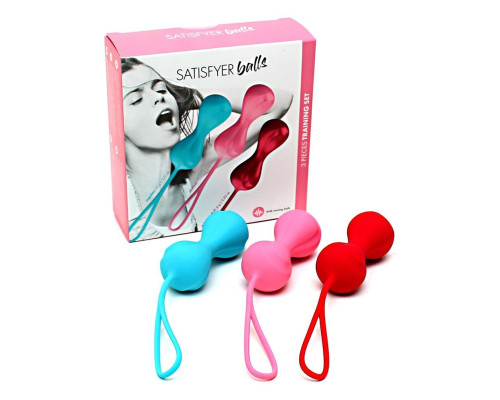 Вагінальні кульки Satisfyer Power Balls (3 пари), діаметр 3,4см, вага 60-76-92гр, з кулькою всередині
