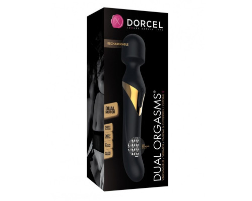 Вібромасажер 2-в-1 Dorcel Dual Orgasms Gold класичний масажер і вібратор з перловим масажем
