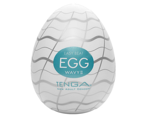 Мастурбатор-яйце Tenga Egg Wavy II з подвійним хвилястим рельєфом
