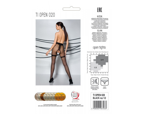 TIOPEN 020 black 3/4 (20 den) - Passion