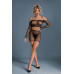 Бодистокинг Caprice Lingerie Model 07 One size Black, топ, велосипедки, сетка со стразами