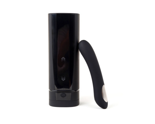 Інтерактивний набір мастурбатор + стимулятор точки G Kiiroo Onyx + and Pearl 2 Couple Set Black