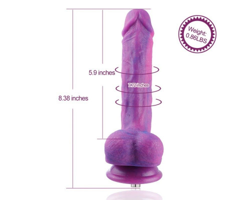 Фалоімітатор 8.2″ з вібрацією для секс-машин Hismith Purple Silicone Dildo with Vibe