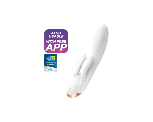 Смарт вібратор кролик із подвійним відростком Satisfyer Double Flex White