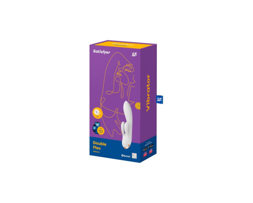 Смарт вібратор кролик із подвійним відростком Satisfyer Double Flex White