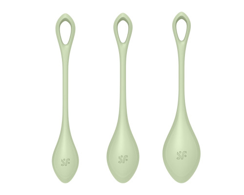 Набір йоні намистин Satisfyer Yoni Power 2 Light Green, диаметр 2-2,5-3см, вес 22-44-73гр