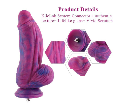 Фалоімітатор для секс-машин Hismith 9.45" Silicone Fantasy Series Dildo, система кріплення KlicLok