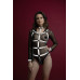 Сбруя с цепью и фиксаторами Feral Feelings Harness with Cuffs White