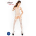 Бодистокинг Passion BS015 white, комбинезон, имитация чулок и пояса
