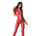 Бодистокинг Passion BS065 red, комбинезон, крупная сетка