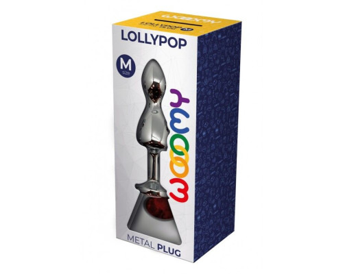 Анальна пробка Wooomy Lollypop Double Ball Metal Plug Red M