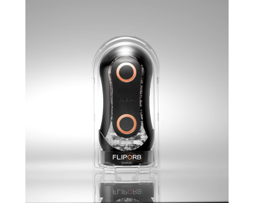 Мастурбатор Tenga FLIP ORB STRONG — Orange Crash, з можливістю зміни тиску та стимулювальними кулька