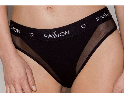 Трусики з прозорою вставкою Passion PS002 PANTIES black, size M
