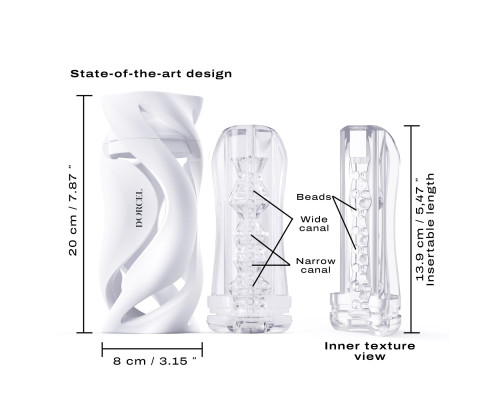Мастурбатор Dorcel DEEP BLOW WHITE, подвійне використання