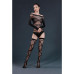 Комплект: боді та панчохи Moonlight Model 06 Black, довгі рукави, малюнок у вигляді ліфа, силуетний