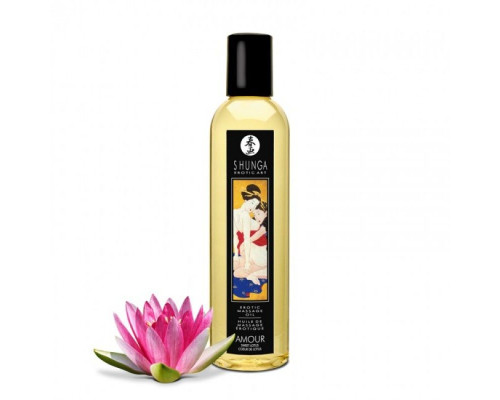 Масажна олія Shunga Amour – Sweet Lotus (250 мл) натуральна зволожувальна