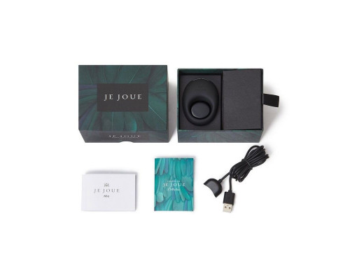 Премиум эрекционное кольцо Je Joue - Mio Black с глубокой вибрацией, эластичное, магнитная зарядка
