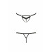 Відверті трусики-стрепи з мереживом SOLON THONG black L/XL - Passion Exclusive