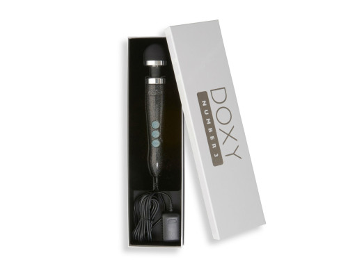 Вібромасажер DOXY Die Cast 3 Disco Black, дуже потужний, живлення 220В, металевий корпус