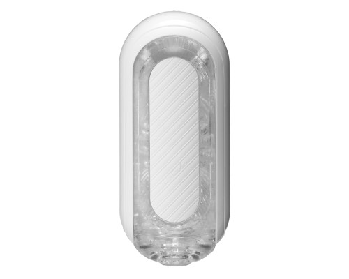Мастурбатор Tenga Flip Zero GRAVITY White, змінна інтенсивність стимуляції, розкладний